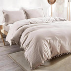 Anna Quilt Cover Set Nordic Pompom Trim