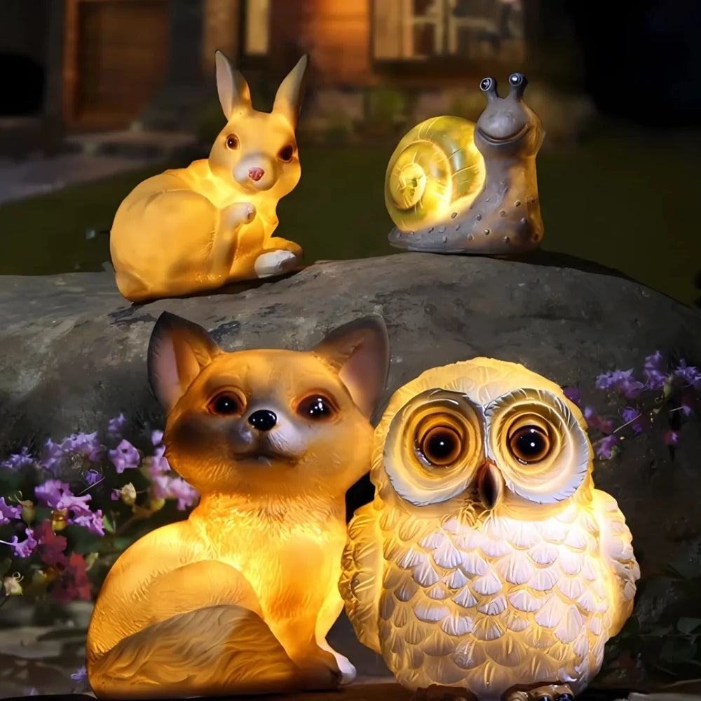 Animal Outdoor Lights with Solar Glow