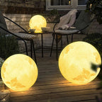 Radiant Moon Sphere Outdoor Lights – Solar LED Garden Light with Remote Control