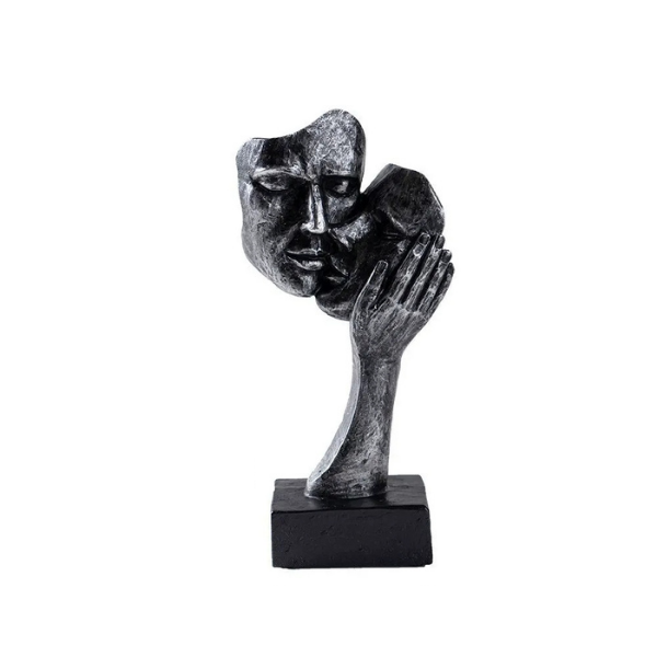 Abstract Couple Kiss Statue Contemporary Home Decor Accent