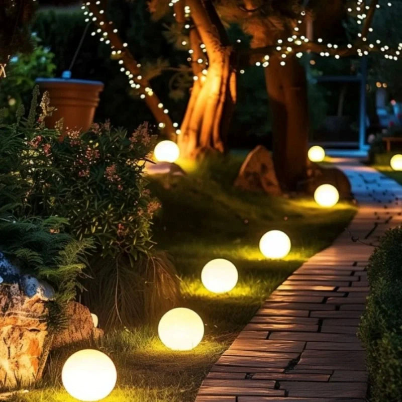 Modern Color-Changing Sphere LED Outdoor Lights for Garden and Patio