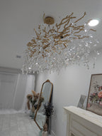 Branch Style Crystal Ceiling Light Decorative Indoor Lighting Fixture