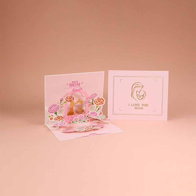 Mother’s Day 3D Floral Pop‑Up Card Elegant Gift for Mum