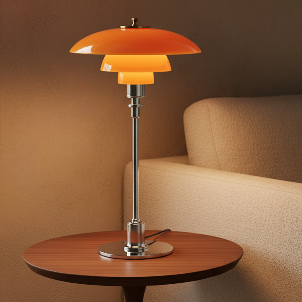 Solviane - Scandinavian Glass Table Lamp with Minimalist LED Lighting - Image 2