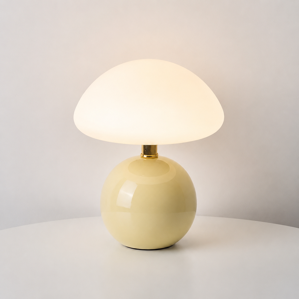 Mushroom Table Lamp with Ceramic Base