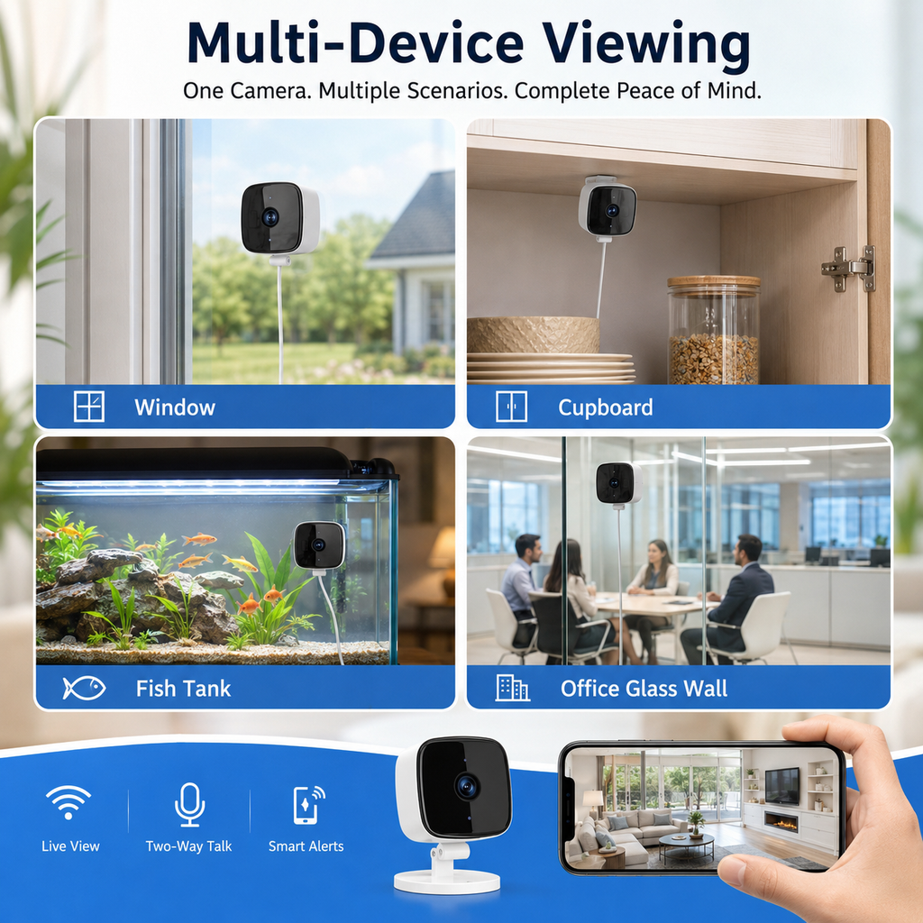 1080P WiFi Window Security Camera with 32GB Card