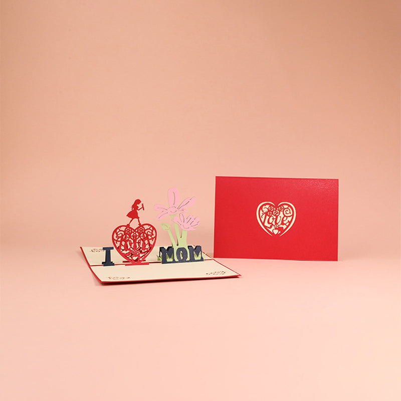 Mother’s Day 3D Floral Pop‑Up Card Elegant Gift for Mum