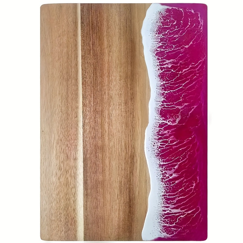 Acacia Wood Cutting Board Ocean Resin Charcuterie Cheese Serving Board - Image 7