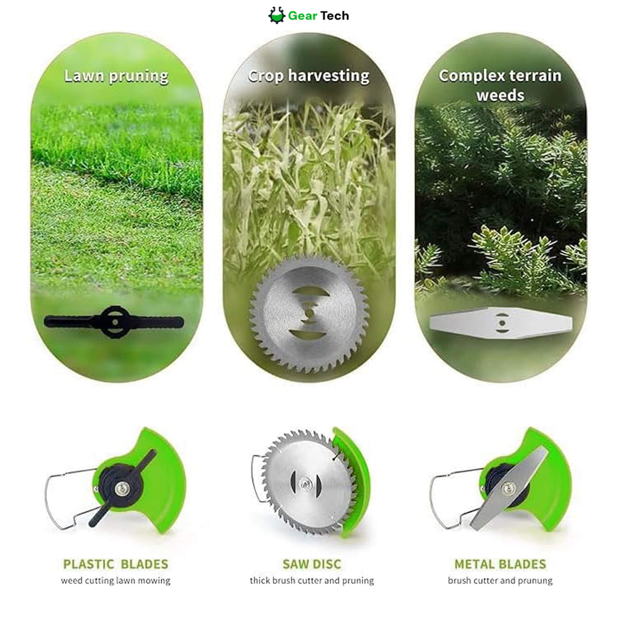 4‑in‑1 Cordless Garden Strimmer with Adjustable Handle
