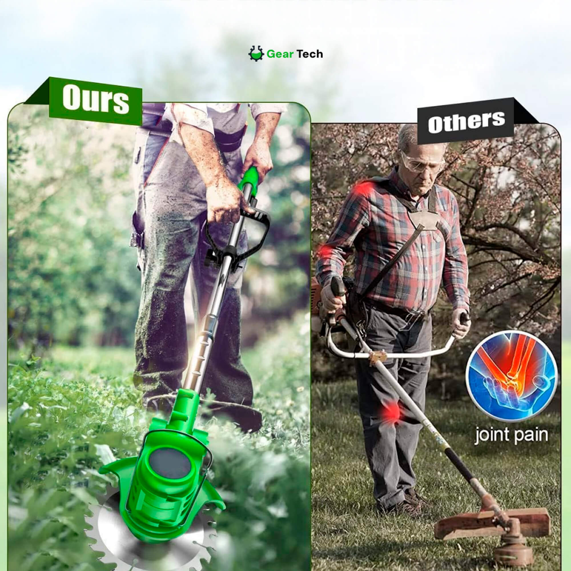 4‑in‑1 Cordless Garden Strimmer with Adjustable Handle
