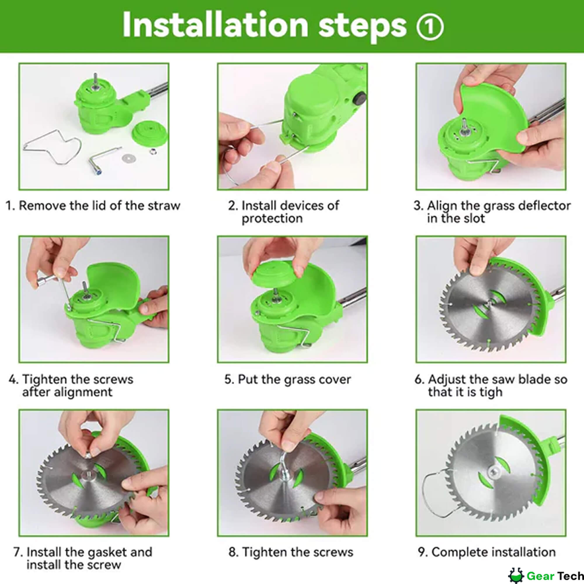 4‑in‑1 Cordless Garden Strimmer with Adjustable Handle