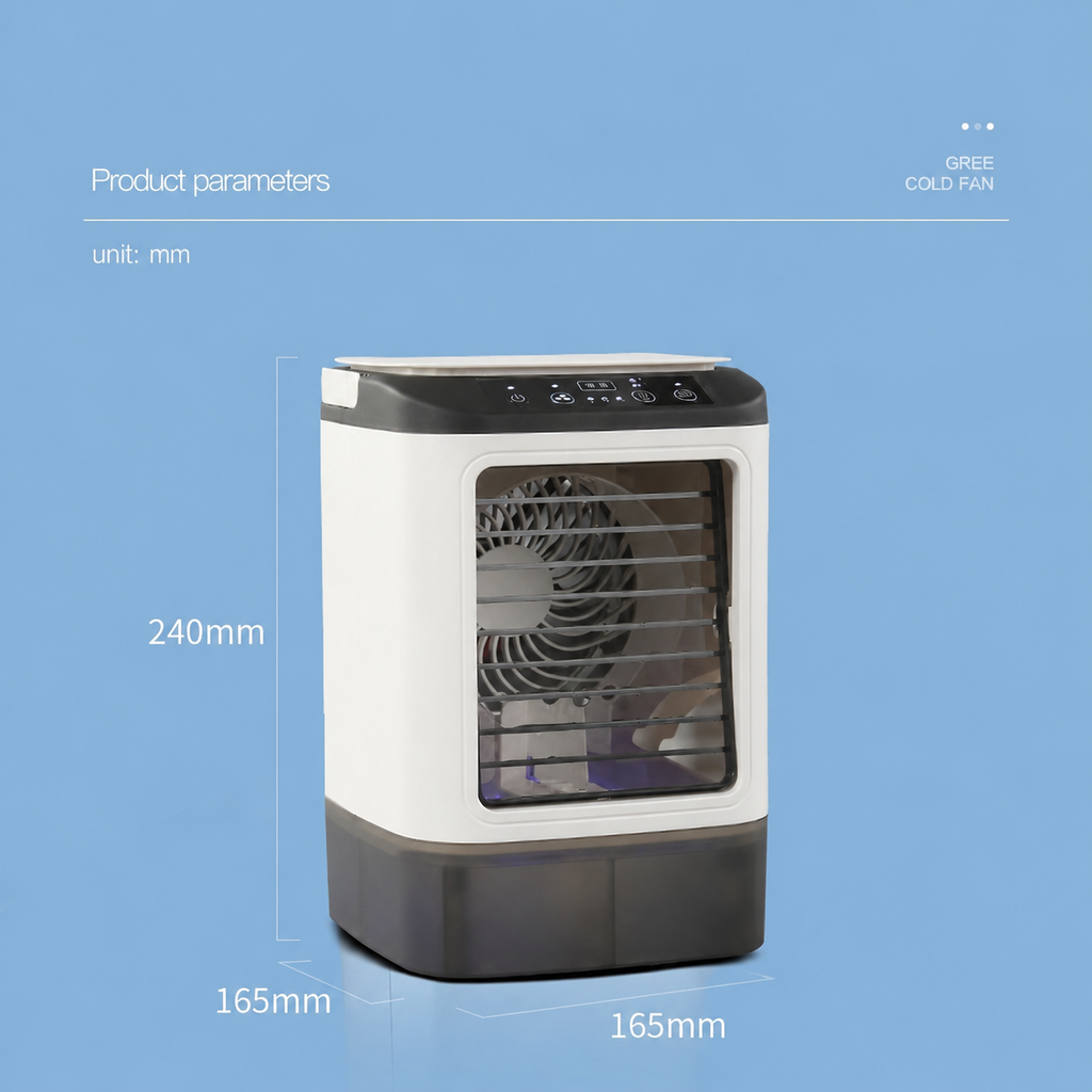 Portable Air Conditioner Fan Bladeless Misting Cooler Ice Box USB Desk