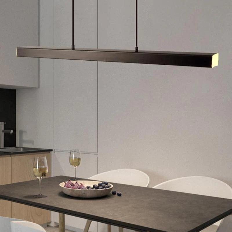 Minimalist Linear LED Pendant Light Sleek Adjustable LED Ceiling Lighting