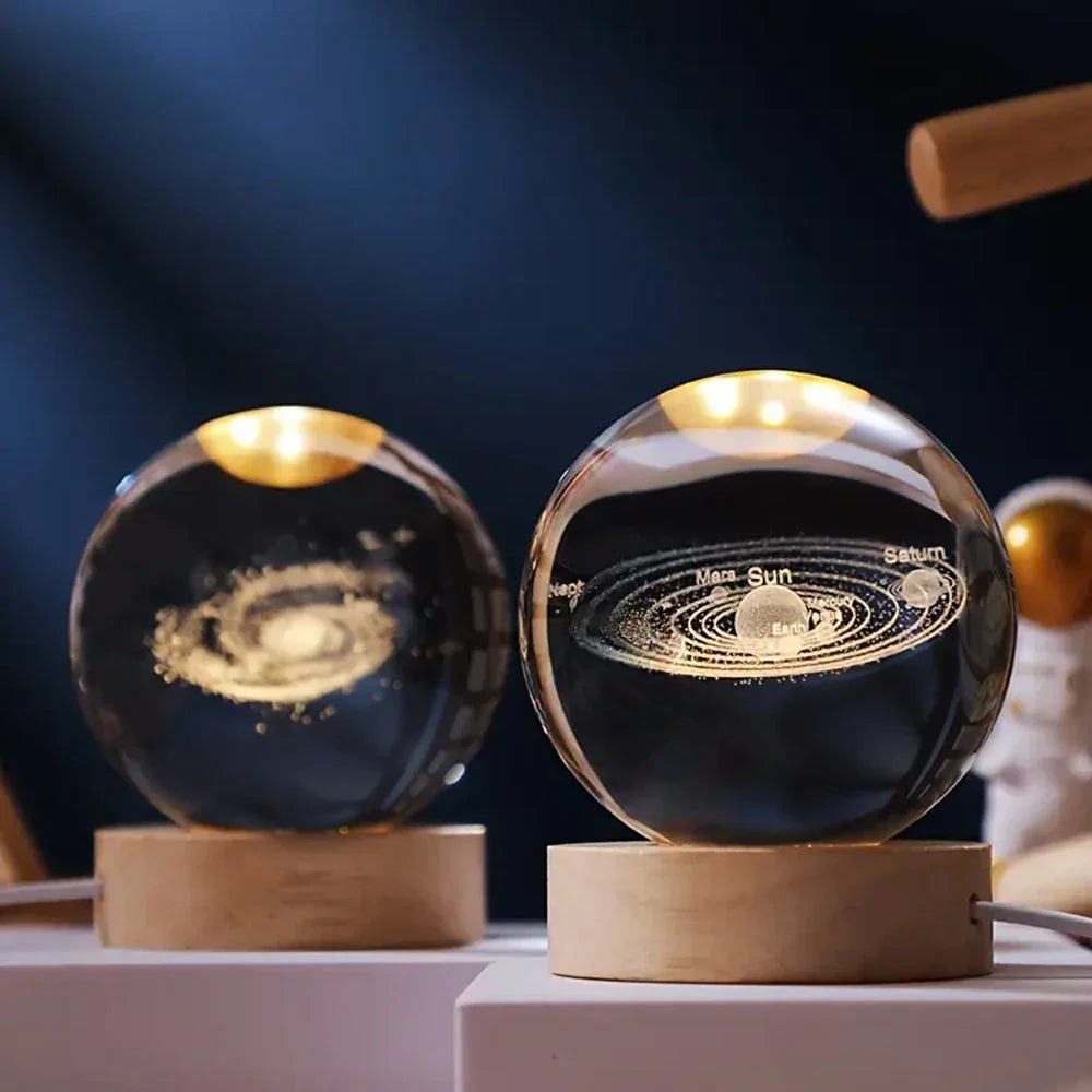 LED Crystal Sphere Night Light Cosmic Ambient Home Decor