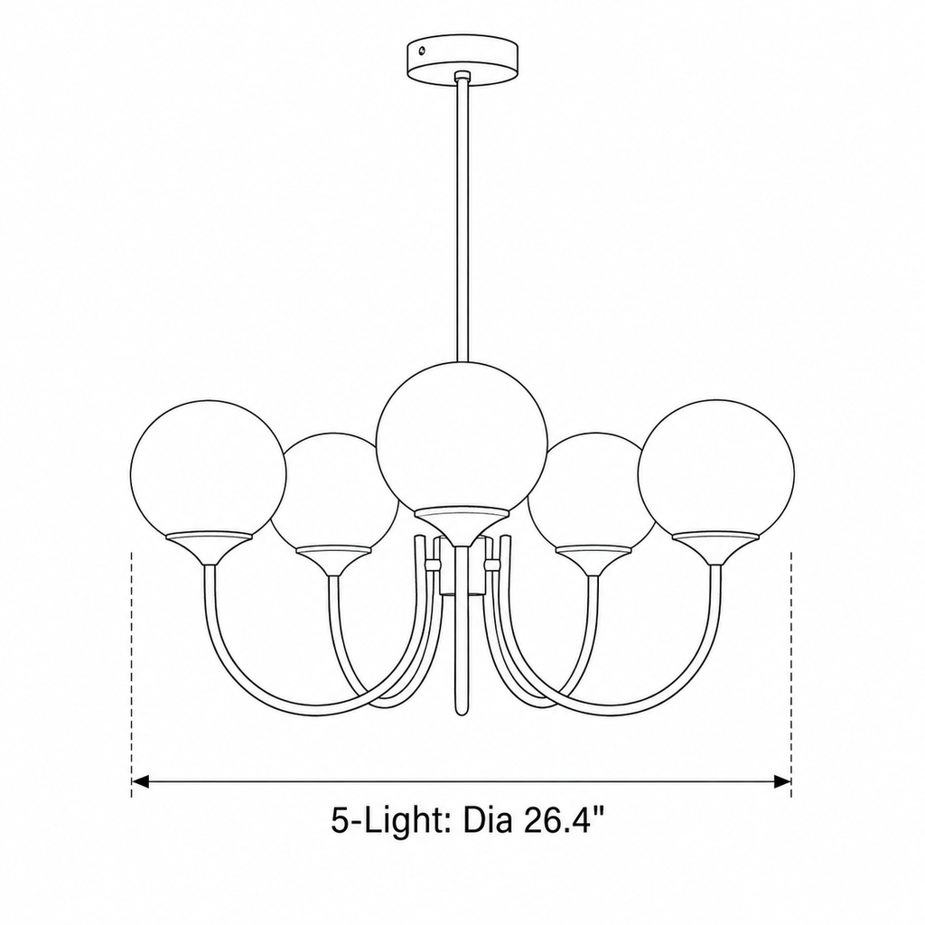 Modern Glass Globe Chandelier