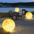 Radiant Moon Sphere Outdoor Lights – Solar LED Garden Light with Remote Control
