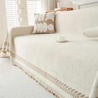 Versatile Couch Throw Jacquard Pattern with Tassels