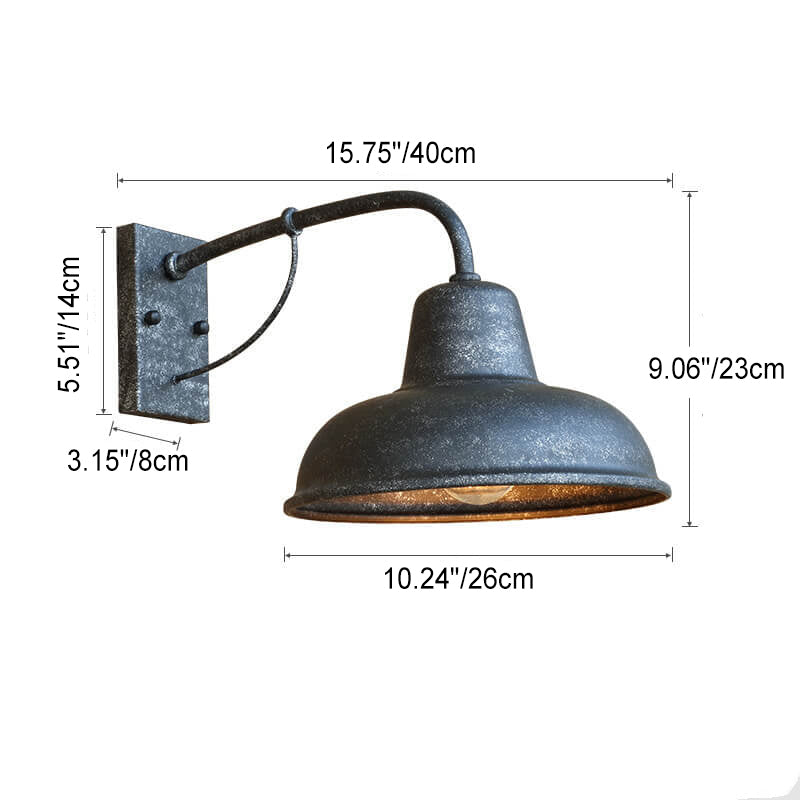 Outdoor Barn-Style Wall Light Vintage Industrial Exterior Lamp