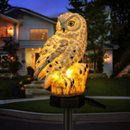 Solar Garden Light Owl Outdoor Pathway Stake Lamp