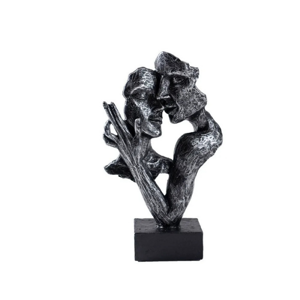 Abstract Couple Kiss Statue Contemporary Home Decor Accent