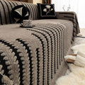 Plush Couch Protector Warm Comfort with Elegant Linear Design