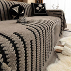 Plush Couch Protector Warm Comfort with Elegant Linear Design