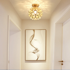 Flush Mount Ceiling Light Glass Floral Modern Fixture - Image 3