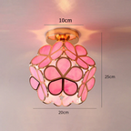 Flush Mount Ceiling Light Glass Floral Modern Fixture - Image 7