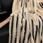 Plush Couch Protector Warm Comfort with Elegant Linear Design