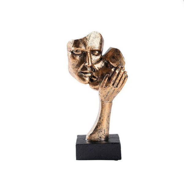 Abstract Couple Kiss Statue Contemporary Home Decor Accent