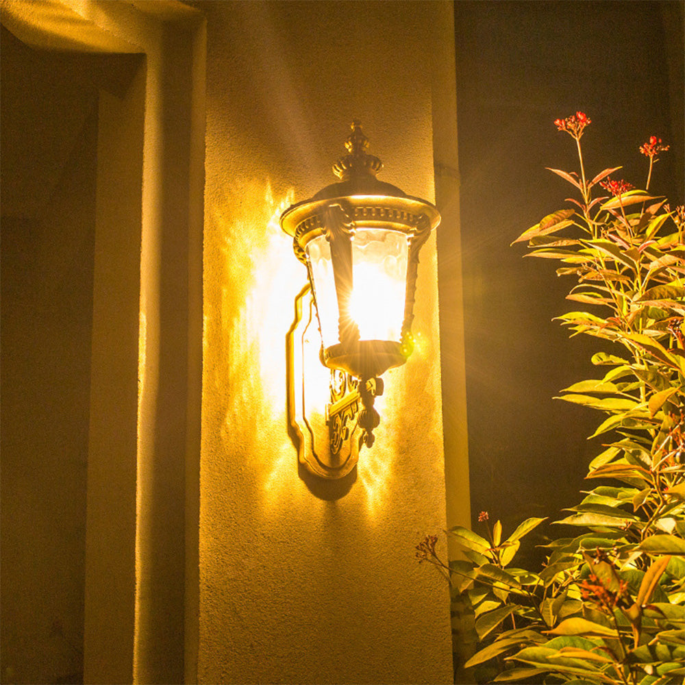 Outdoor Wall Light Vintage Glass Exterior Lantern