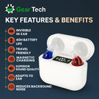 Compact Invisible Hearing Aids Rechargeable Noise-Reduced Design