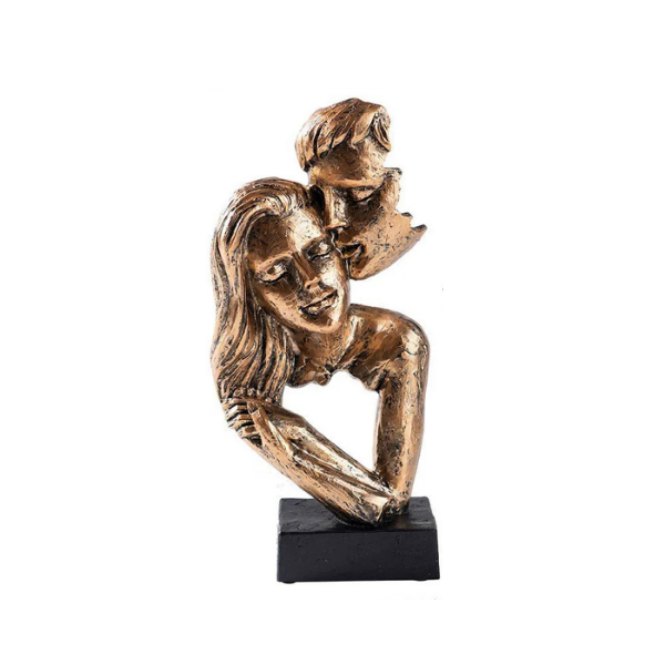Abstract Couple Kiss Statue Contemporary Home Decor Accent