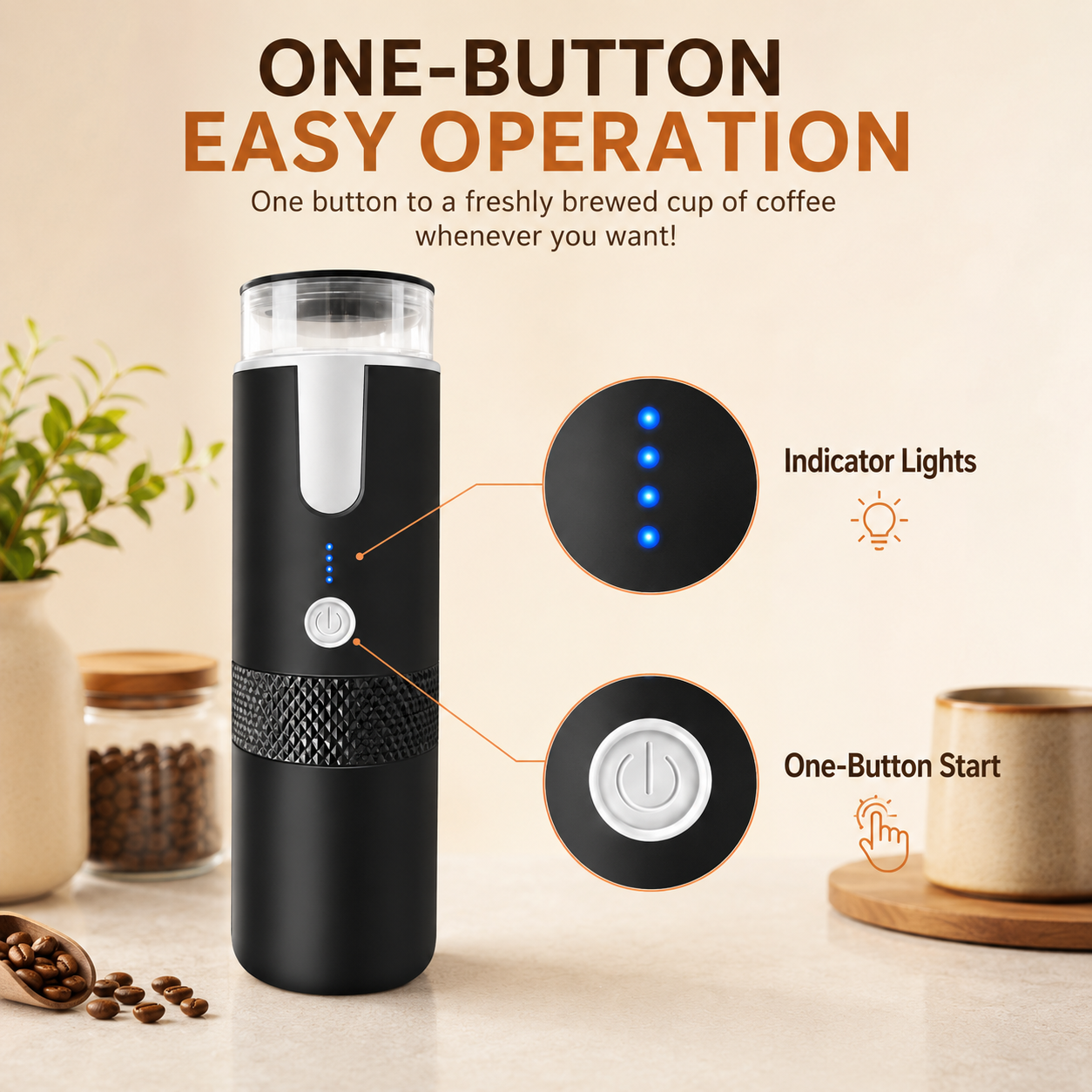 Portable Espresso Maker for Capsules & Ground Coffee