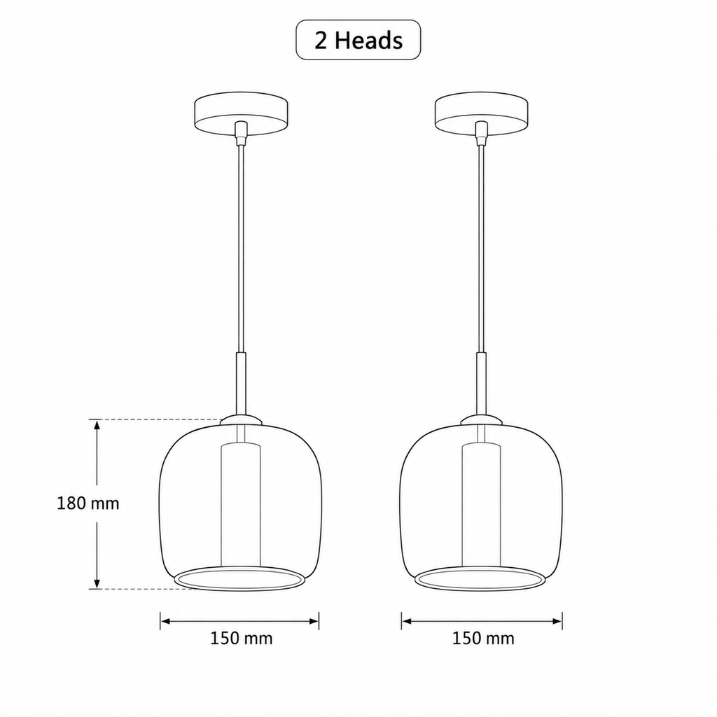 Nordic Style Kitchen Pendant Light Contemporary Glass