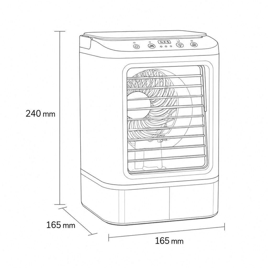 Portable Air Conditioner Fan Bladeless Misting Cooler Ice Box USB Desk