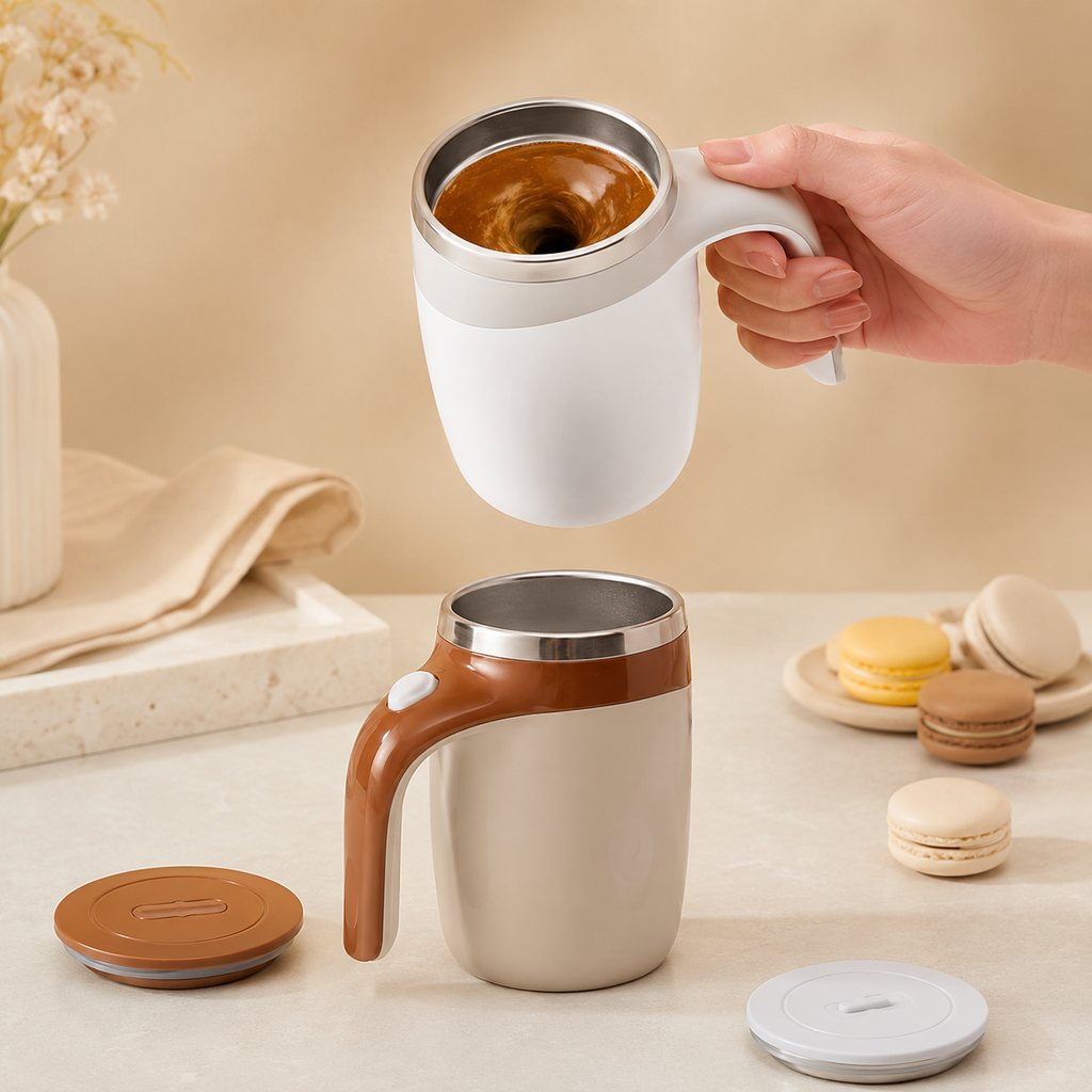 Automatic Self Stirring Mug with Magnetic Base for Coffee & Shakes
