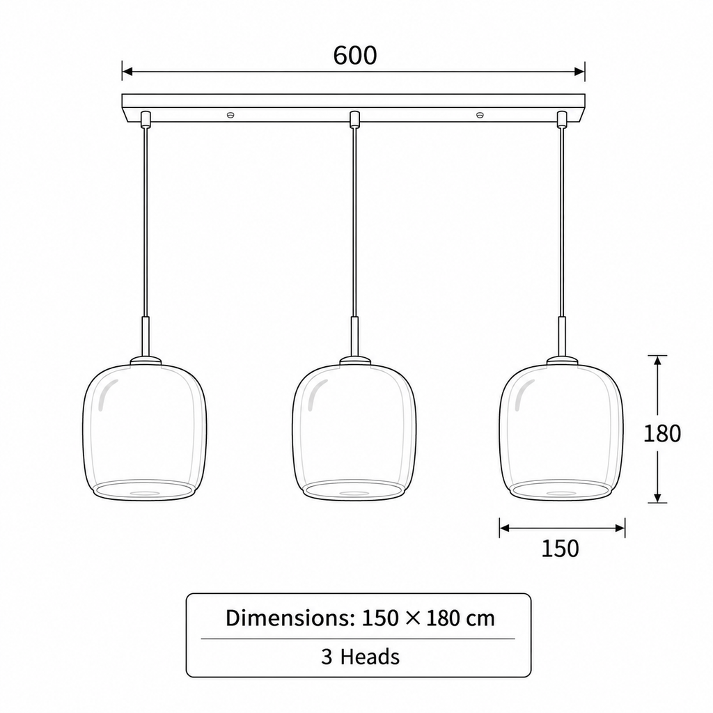 Nordic Style Kitchen Pendant Light Contemporary Glass