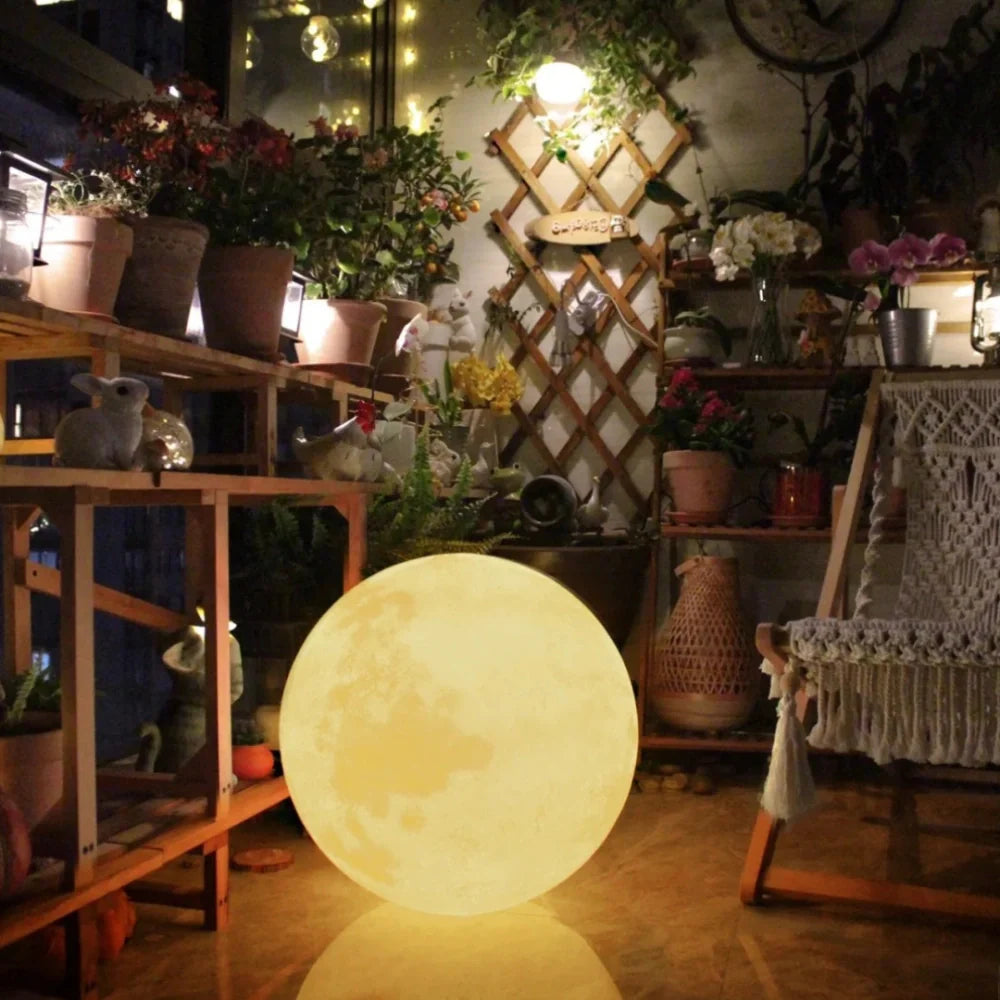 Radiant Moon Sphere Outdoor Lights – Solar LED Garden Light with Remote Control