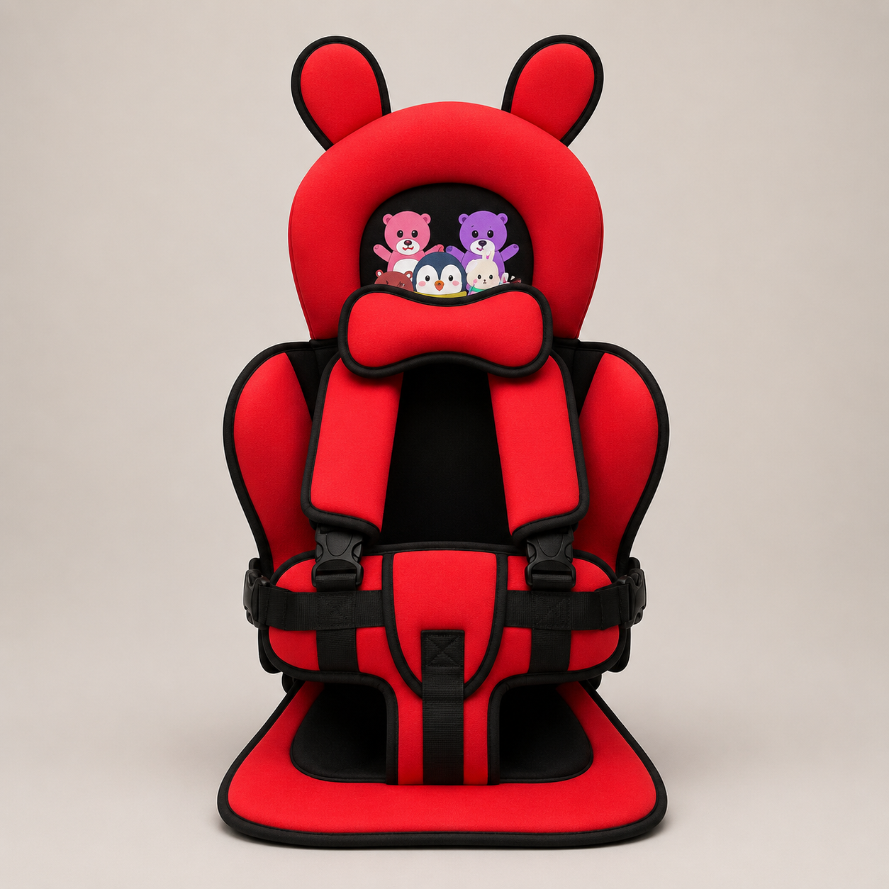 Children Car Seat Head Support Pillow with Bear Design