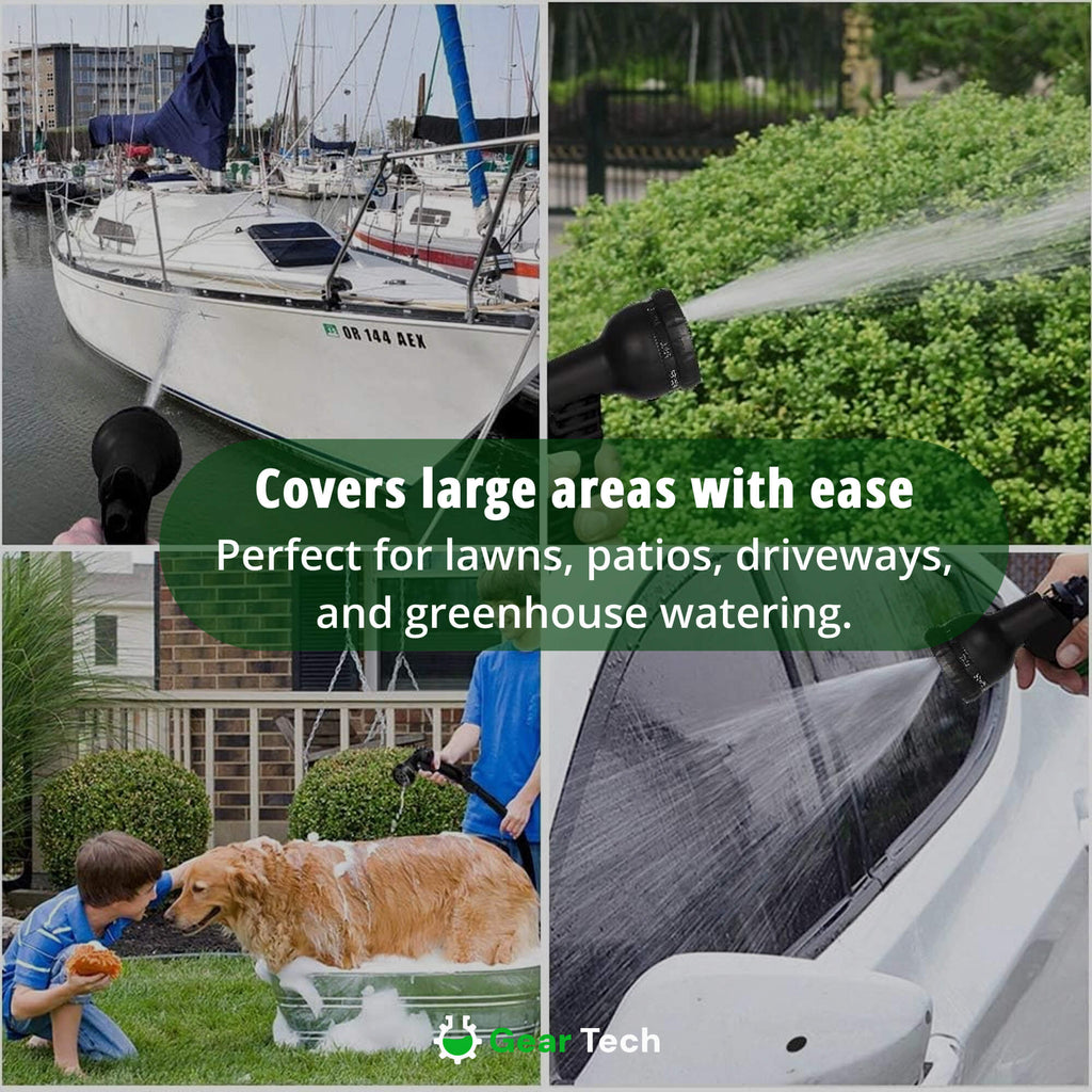 Expandable Garden Hose with 8‑Function Spray Nozzle