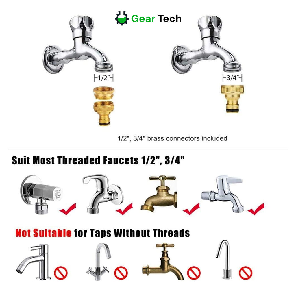 Expandable Garden Hose with 8‑Function Spray Nozzle