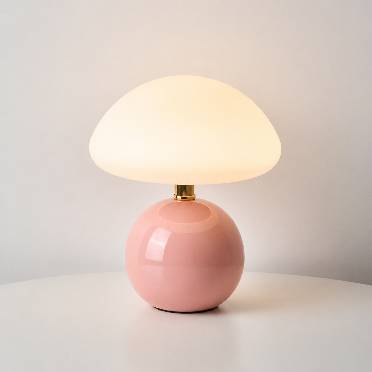 Mushroom Table Lamp with Ceramic Base