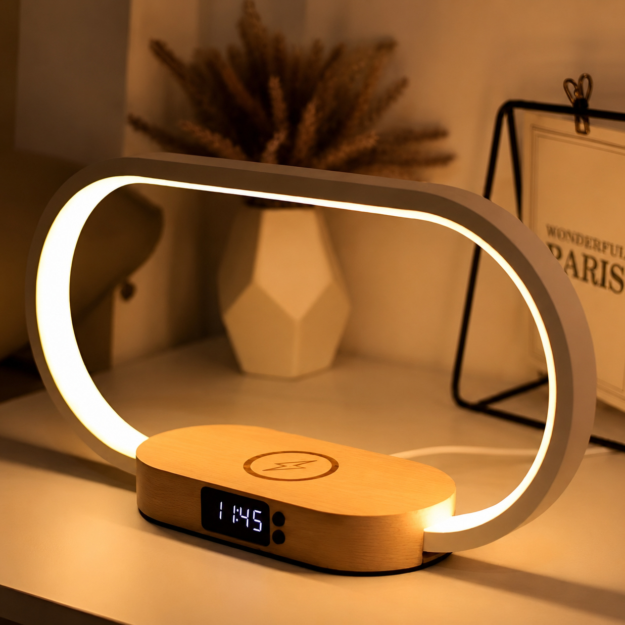 Multifunctional Night Light with Charger and Digital Clock