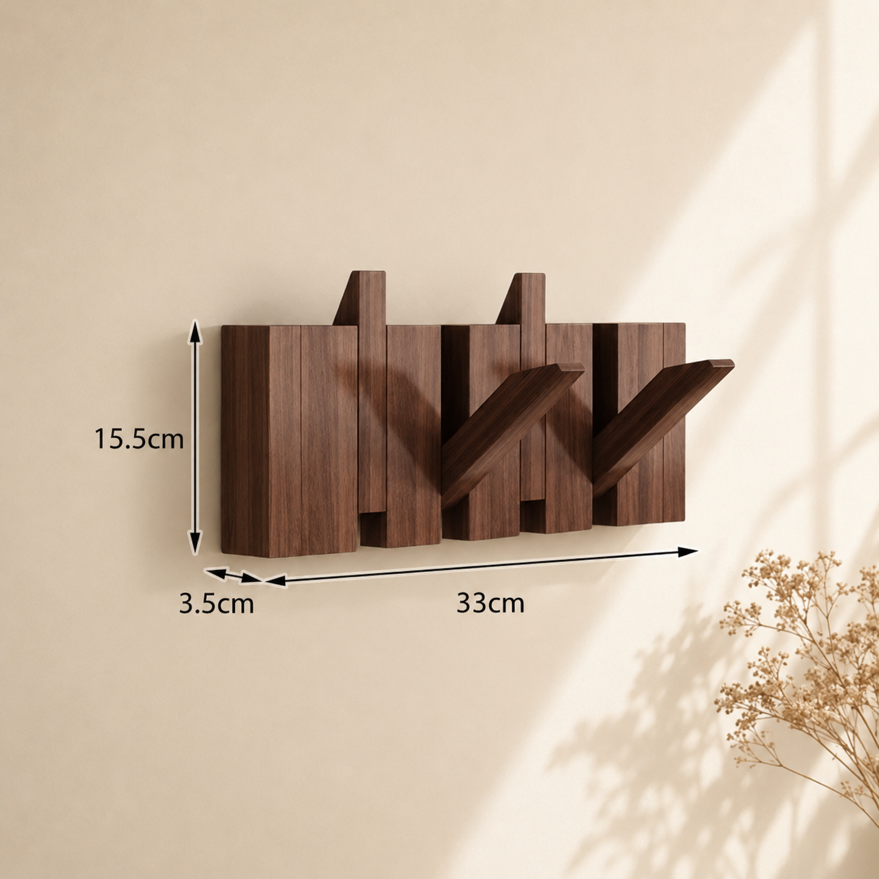 Wooden Space-Saving Wall-Mounted Piano Hanger Rack