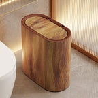 Bathroom Trash Can Lid Marble Pattern Compact Kitchen Bin - Image 10