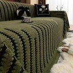 Plush Couch Protector Warm Comfort with Elegant Linear Design