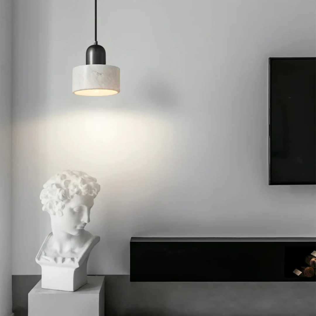 Marble Pendant Light Modern Brass Dining Room Hanging Lamp - Image 5