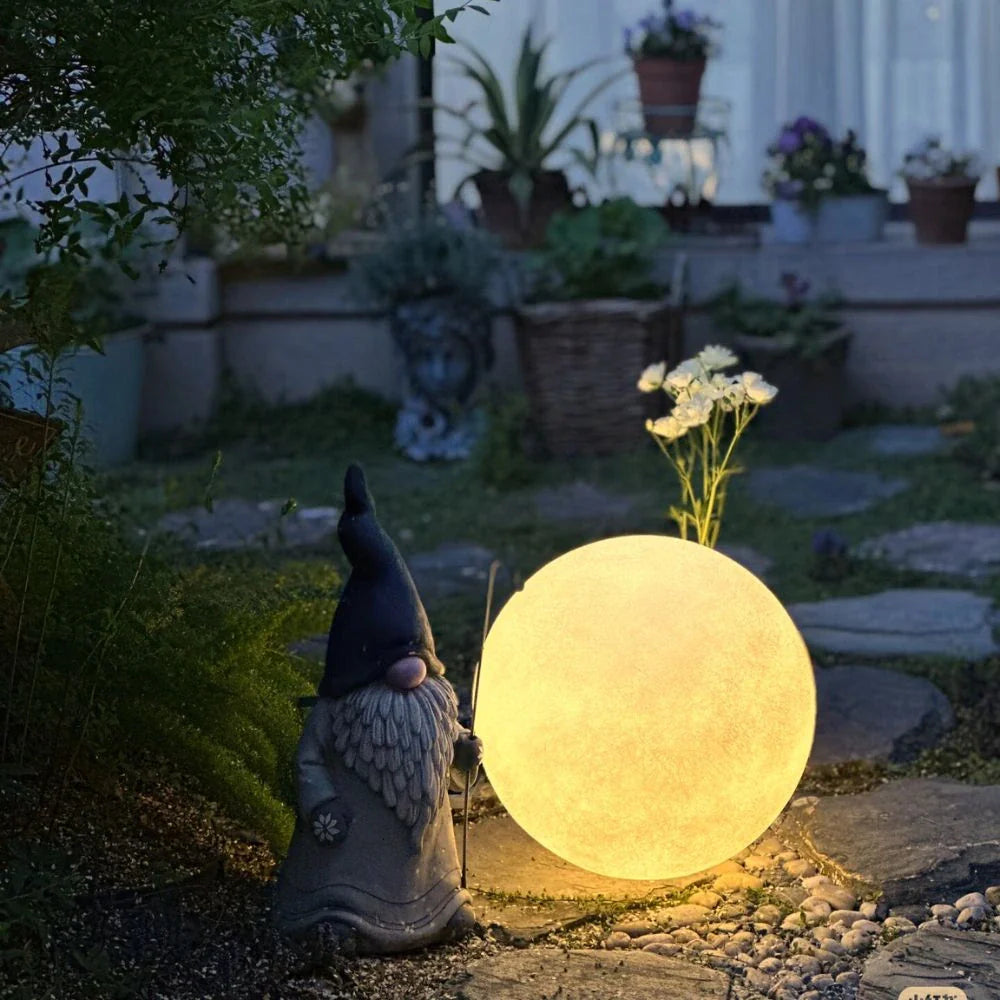 Radiant Moon Sphere Outdoor Lights – Solar LED Garden Light with Remote Control