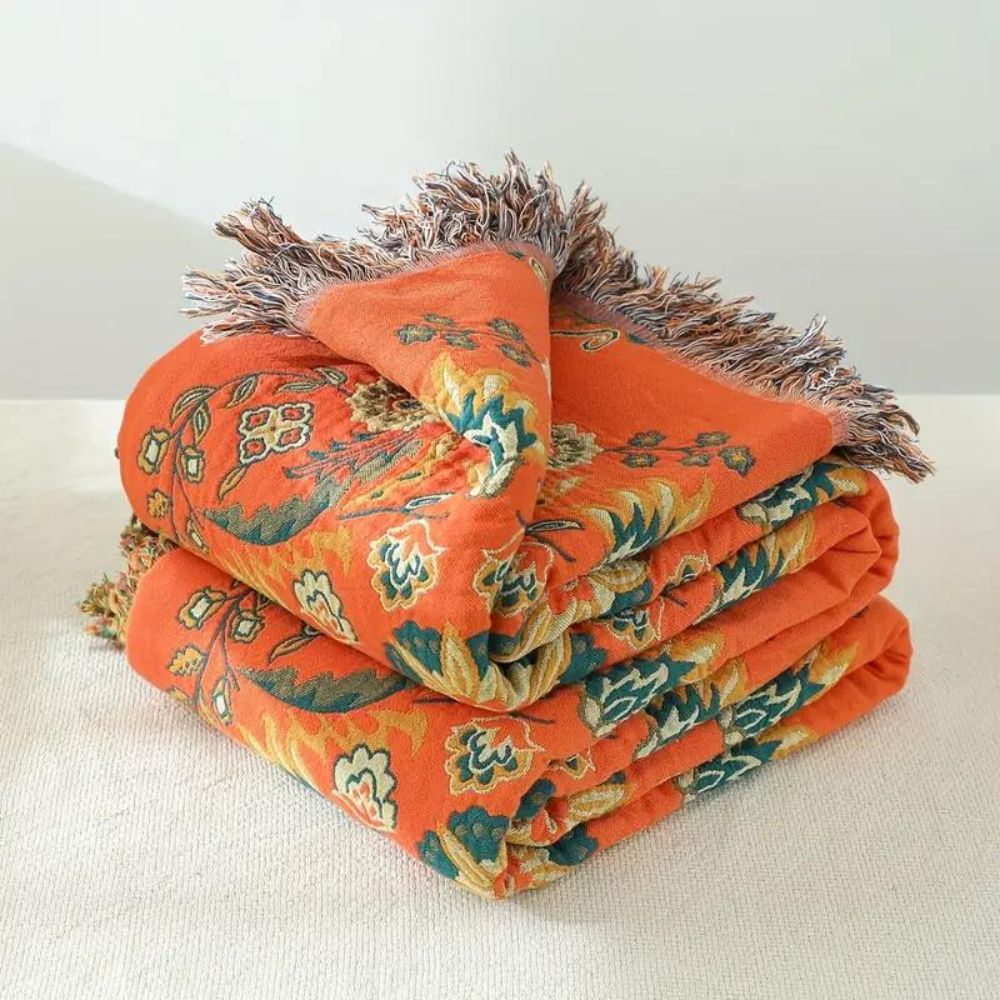 Vintage Inspired Reversible Blanket Cosy Home & Travel Essential